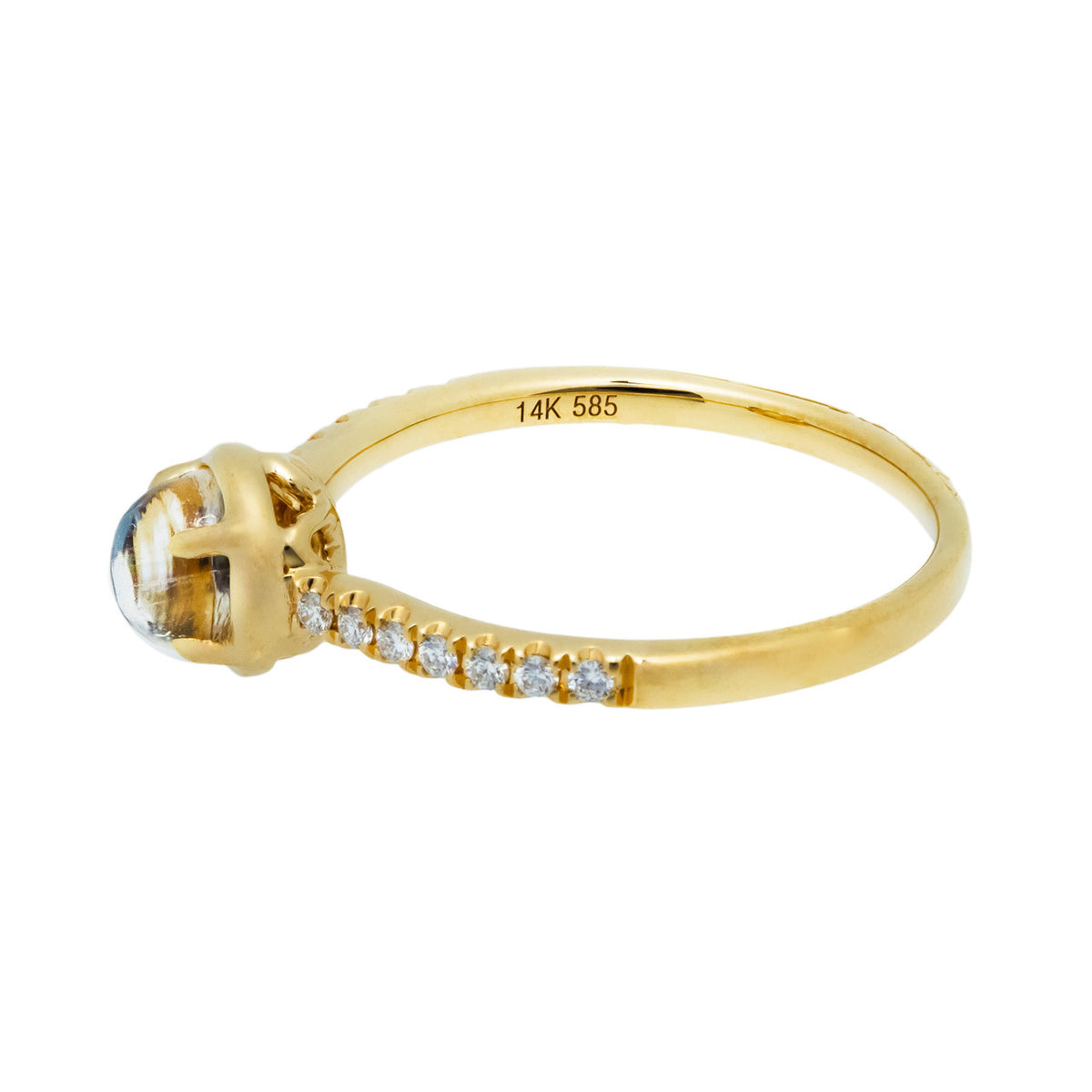 Peter Suchy .71 Carat Moonstone Diamond Yellow Gold Ring – image 4