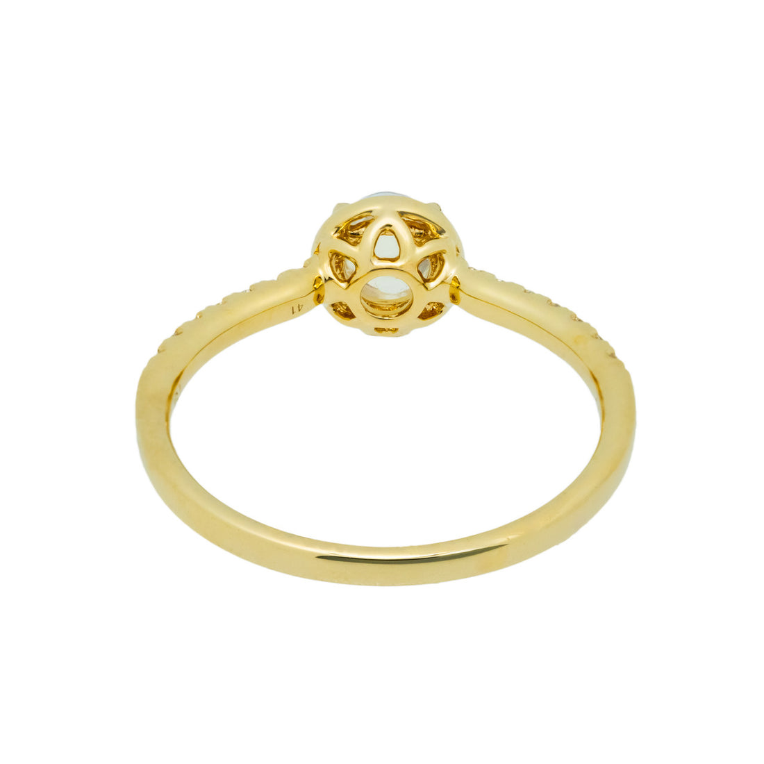 Peter Suchy .71 Carat Moonstone Diamond Yellow Gold Ring – image 5