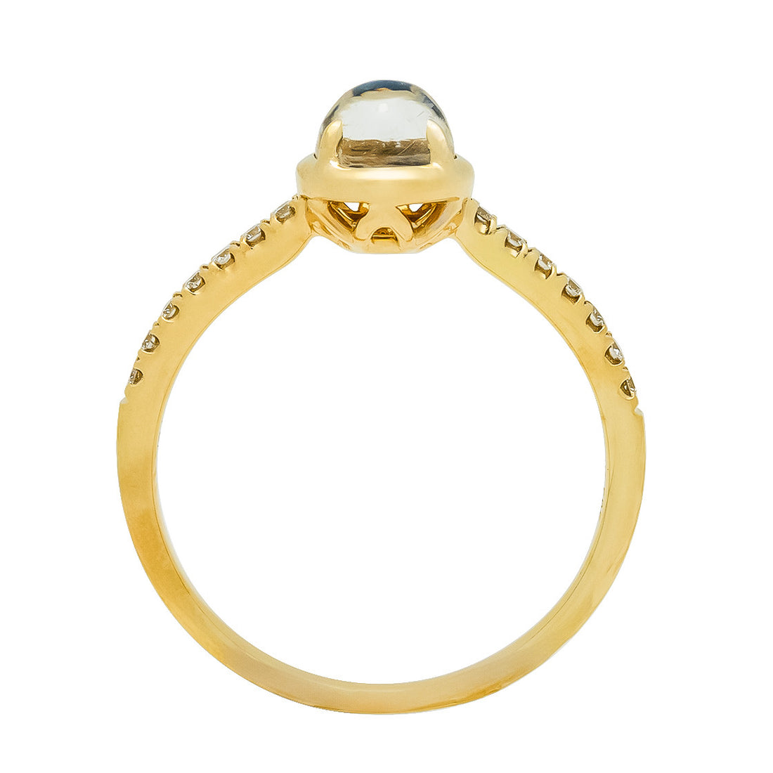 Peter Suchy .71 Carat Moonstone Diamond Yellow Gold Ring – image 6