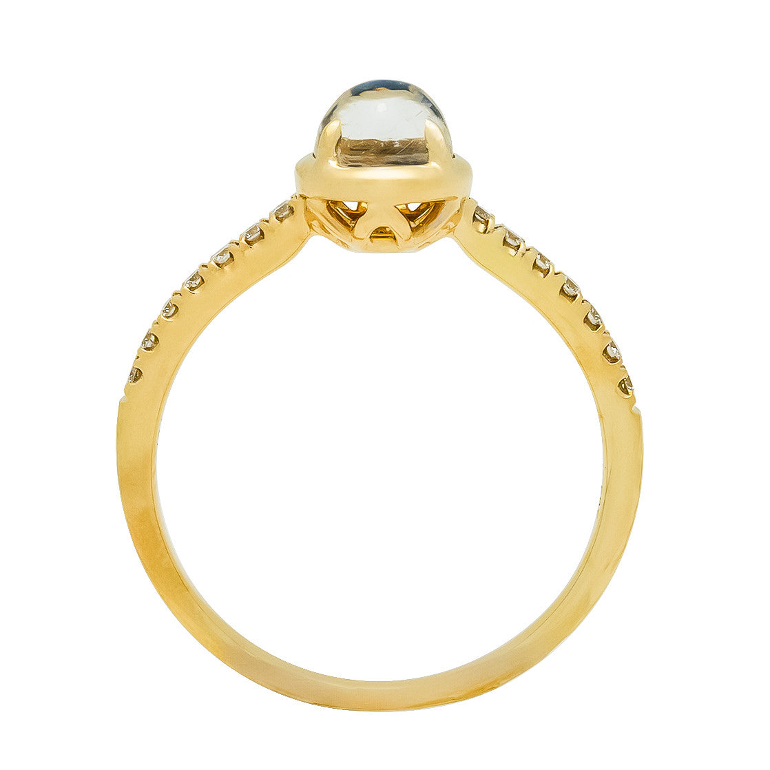 Peter Suchy .71 Carat Moonstone Diamond Yellow Gold Ring – image 6