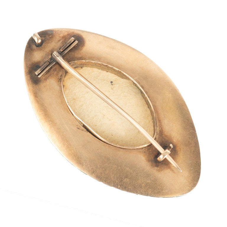 Natural Pearl Rose Gold Sea Captains Wife Brooch – image 4