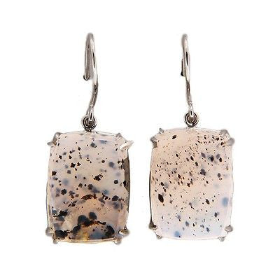 Vintage 16.67ct Quartz Black Inclusions 14k White Gold Peter Suchy Earrings – image 8