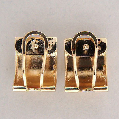 3/4 Inch Domed Earrings Hand Engraved Black Enamel Striped Edge Clip And Post – image 3