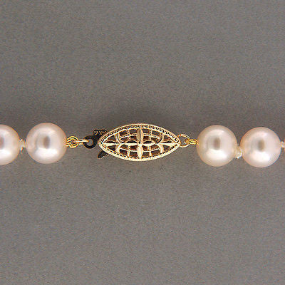 Vintage 7.5 To 8mm Japanese Akoya Aa Fine White 16 Inch Cultured Pearl Necklace – image 3