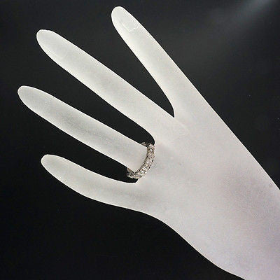 Vintage 1940s Retro Art Deco 14k White Gold .18ct Full Cut Diamond Flat Top Ring – image 2