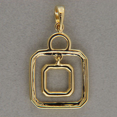 Vintage 14k Gold 8 Sided 16 Natural Fancy Yellow Diamond Pendant Hanging Center – image 3