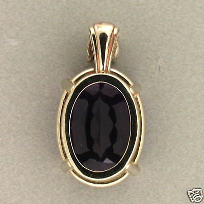 Vintage 8.75ct Fine Oval Deep Red Purple Amethyst Round Diamond 14k Gold Pendant – image 3