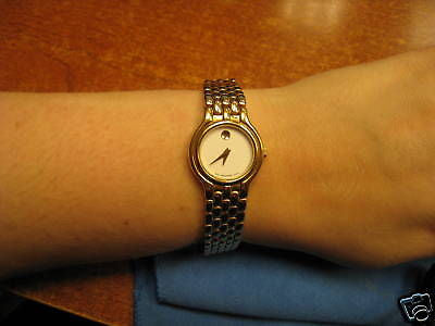 Estate Ladies White Face GP Movado Swiss Quartz Watch Stainless Steel Buckle – image 4
