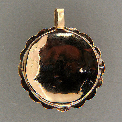 Antique Rose Cut Diamond .26ct Silver 14k Rose Gold Pendant Natural Patina – image 2