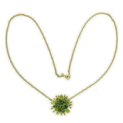 Vintage Designer JM 18k Gold Yellow Green Peridot 17.00ct Briolette Pendant – image 7
