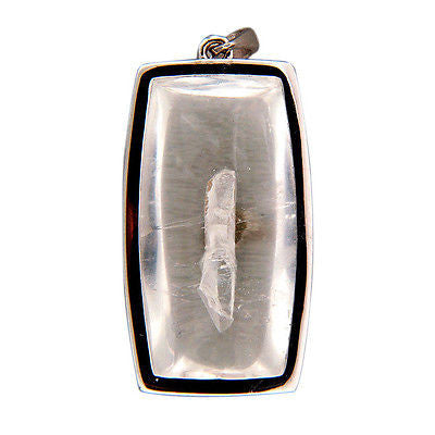Vintage Manifestor Crystal 30.33ct Rare Quartz 18k White Gold Frame Pendant – image 3