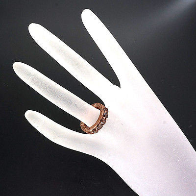Vintage 5 Stone 1.00ct Natural Brown Diamond 14k Pink Gold Size 6 Ring – image 7