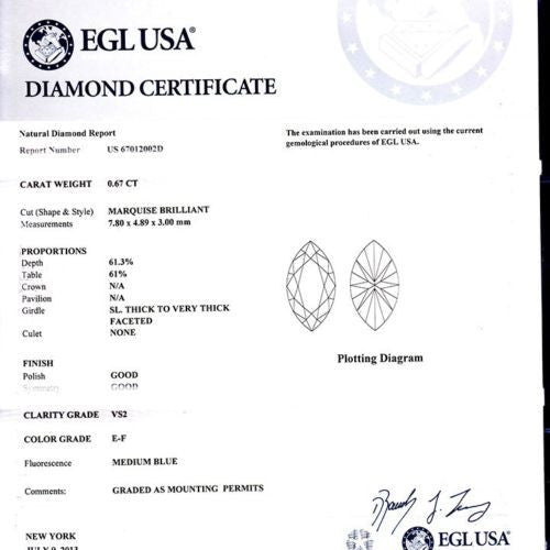 Sylvie EGL Certified .67 Carat Diamond Halo White Gold Engagement Ring – image 4