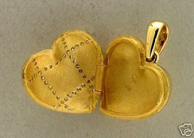 Estate 18k Heavy Solid Hinged Handmade Diamond Heart Locket Opens – image 11