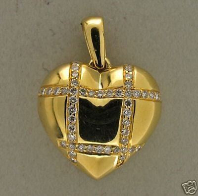 Estate 18k Heavy Solid Hinged Handmade Diamond Heart Locket Opens – image 10