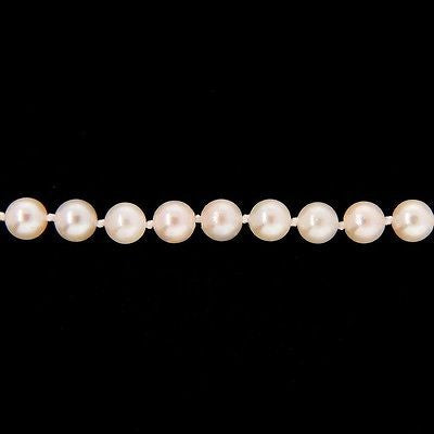 Vintage 26 Inch 6 To 5.5mm Akoya Cultured Pearl Necklace 14k Catch – image 2