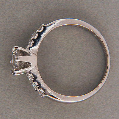 Vintage Estate .58ct Natural Fancy Light Gray Full Cut Diamond Platinum Ring – image 2