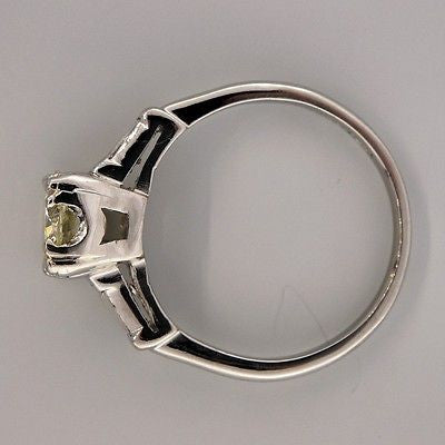 Vintage 1940 .93ct Natural Light Yellow Transitional Diamond Platinum Ring – image 4