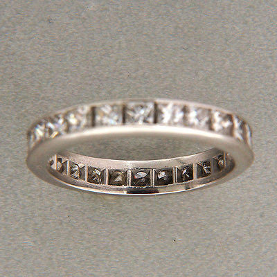 Vintage Estate 24 Diamond 2.25ct Platinum Princess Cut Diamond Ring – image 6