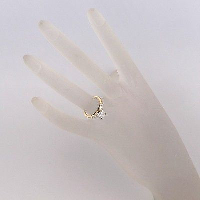 Vintage Engagement Ring 1940 .90ct Round Diamond Certified 14k .09ct Baguette – image 5
