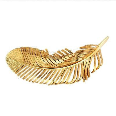 Vintage Designer Tiffany & Co Textured 14k Gold Feather Pin Set Germany Jbc – image 3