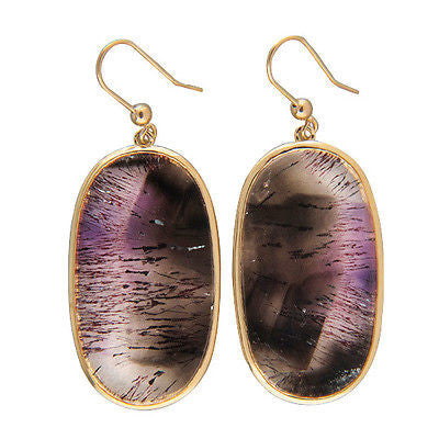 Vintage 40.82ct High Grade Clear Quartz Amethyst Rutile 14k Frame &Wire Earrings – image 3