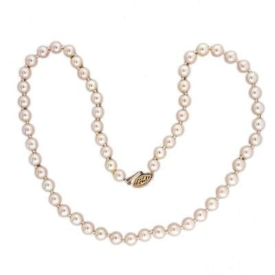 Vintage Estate 18 Inch Japanese Akoya Cultured Pearl 58 6 To 6.5mm Necklace