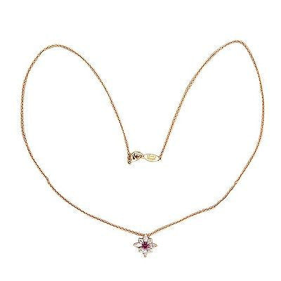 Vintage .15CT Pink Sapphire .37CT Marquise Diamond Kwiat 18k Pink Gold Pendant