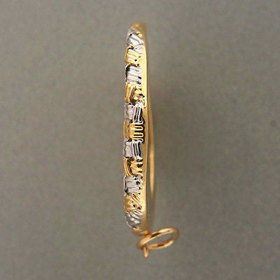 Vintage Hand Woven 1 Inch 18k Yellow and White Gold Round Braided Pendant – image 5