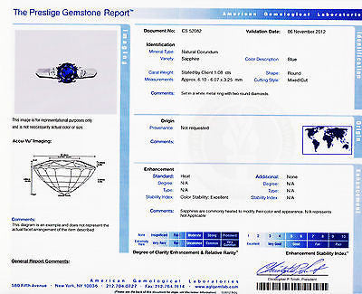 1.08 Carat Blue Sapphire Diamond 14 Karat White Gold Three-Stone Ring – image 4