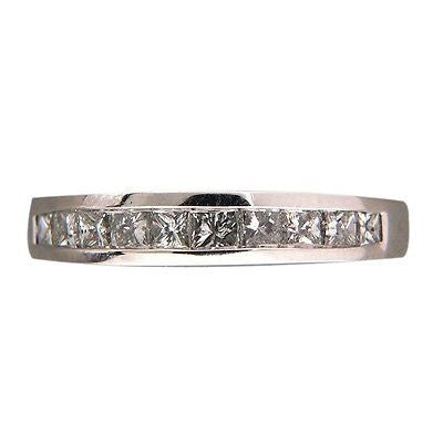 Vintage Raised Top 10 Princess Cut Diamond Channel Band .75ct Ring Size 7