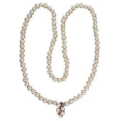 Vintage Estate 30 Inch Cultured Japanese Akoya 7.5mm Pearl Y Style Necklace – image 12