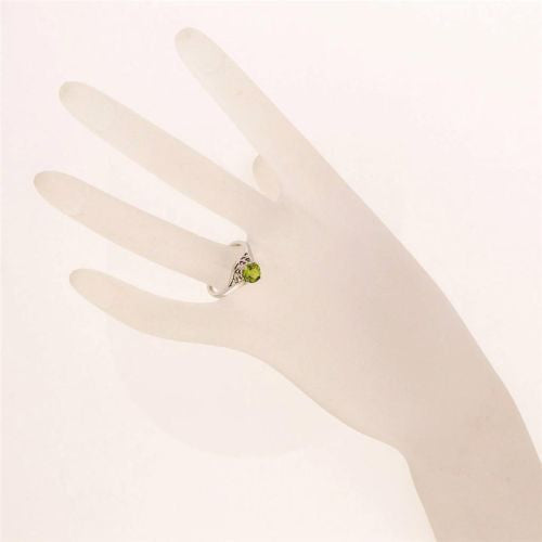 Filigree Art Deco 14k White Gold 1.05ct Peridot Vintage Ring – image 6