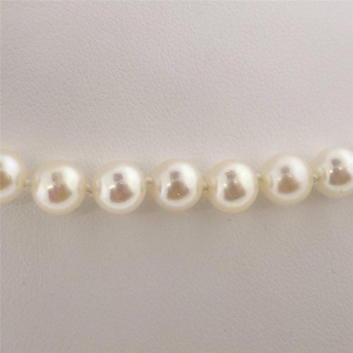 Vintage 1960 Pearl 14k Yellow Gold Diamond 6.25mm Necklace 1.00ct – image 14