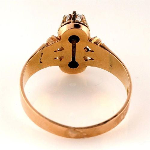 Vintage Victorian 14k Pink Gold Hand Engraved .33 ct Diamond Ring – image 6