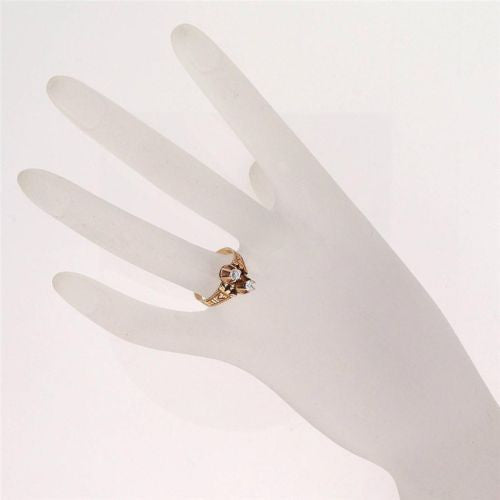 Vintage Victorian 14k Pink Gold Hand Engraved .33 ct Diamond Ring – image 2
