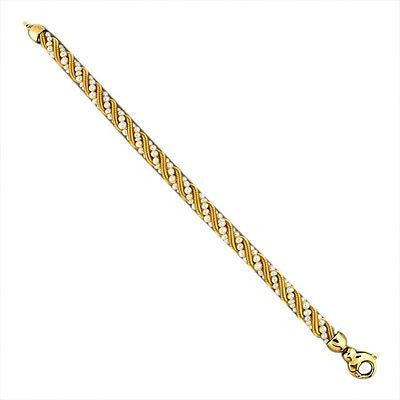 Italian Spiral Swirl 14k Gold 150 Fresh Water Pearl Round Snake Chain Bracelet