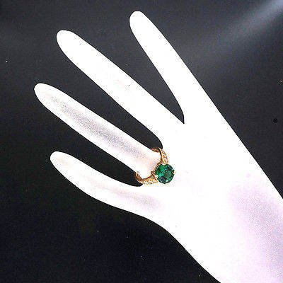 Vintage 3.74ct Natural Blush Green Tourmaline 18k Gold .60ct Full Diamond Ring – image 8