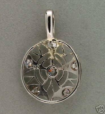 Estate 1860'S Solid Platinum Open Work Circle Old Mine Diamond Pendant – image 3