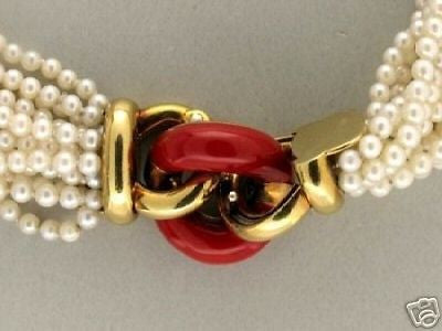 Estate 18k Gold 13 Strand Akoya Pearl Necklace Multicolor Enameled Center Link – image 16