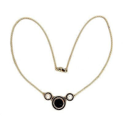 10mm Cabochon Onyx 5.5mm Mobe Cultured Pearl Channel Garnet 14k Necklace – image 11