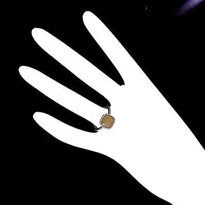Vintage 1.83ct Cushion Brown Green Diamond 14k Blackened White Gold Halo Ring – image 5