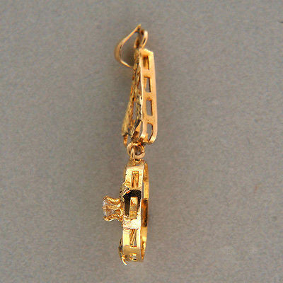 Vintage Estate Filigree 14k Yellow Gold .05ct 1920 Diamond Pendant – image 2