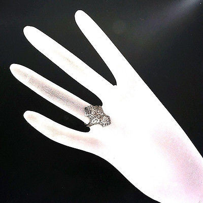 Vintage Art Deco 18k White Gold .06ct Diamond Old European Ring – image 8