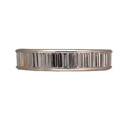 Vintage Art Deco Classic Low Set Eternity 35 Baguette Diamond 4.60ct Ring Band