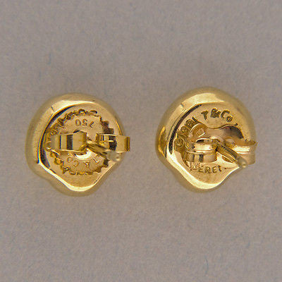 Vintage Tiffany + Co Solid 18k Yellow Gold Peretti Simple Domed Earrings – image 2