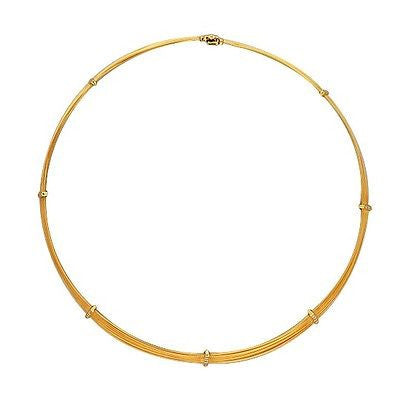 Vintage Yvel 18k Yellow Gold Twisted Wire 10 Strand 18 Inch Diamond Necklace