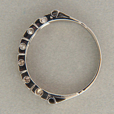 Vintage 1940s Retro Art Deco 14k White Gold .18ct Full Cut Diamond Flat Top Ring – image 4