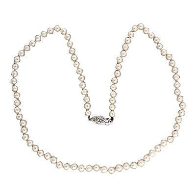 Vintage 5mm 19 Inch Japanese Cultured Pearl 14k White Gold Necklace 19 Inch – image 5
