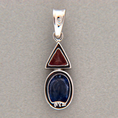 Vintage Ceylon Sapphire .76cts and .31ct Umba Orange Sapphire 14k Pendant – image 2